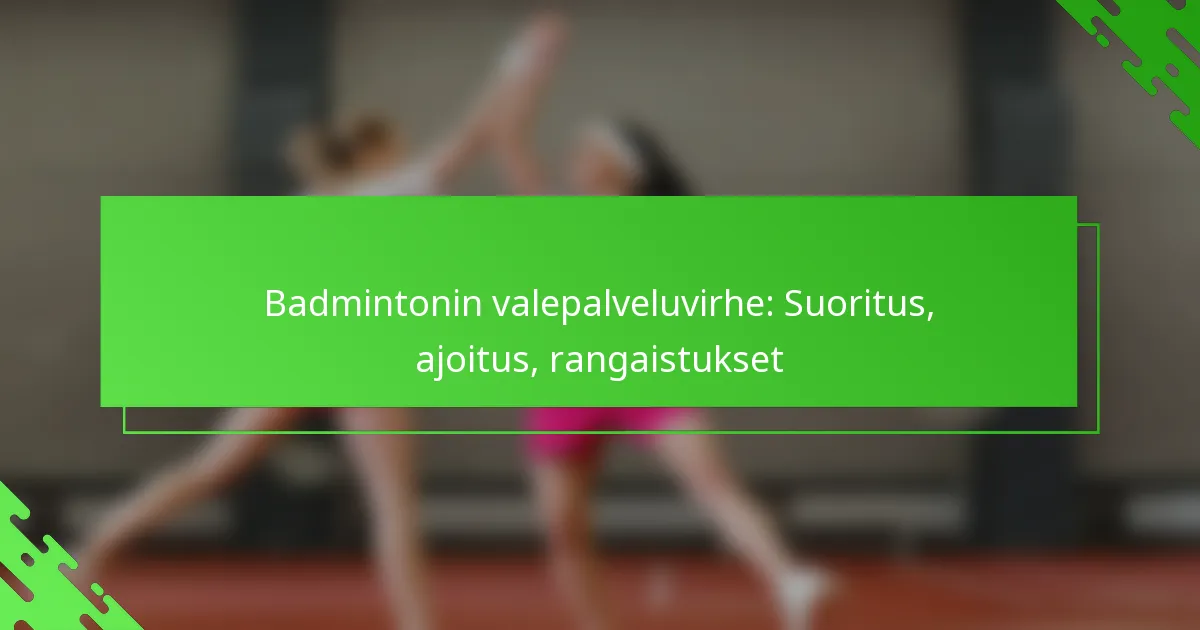 Badmintonin valepalveluvirhe: Suoritus, ajoitus, rangaistukset